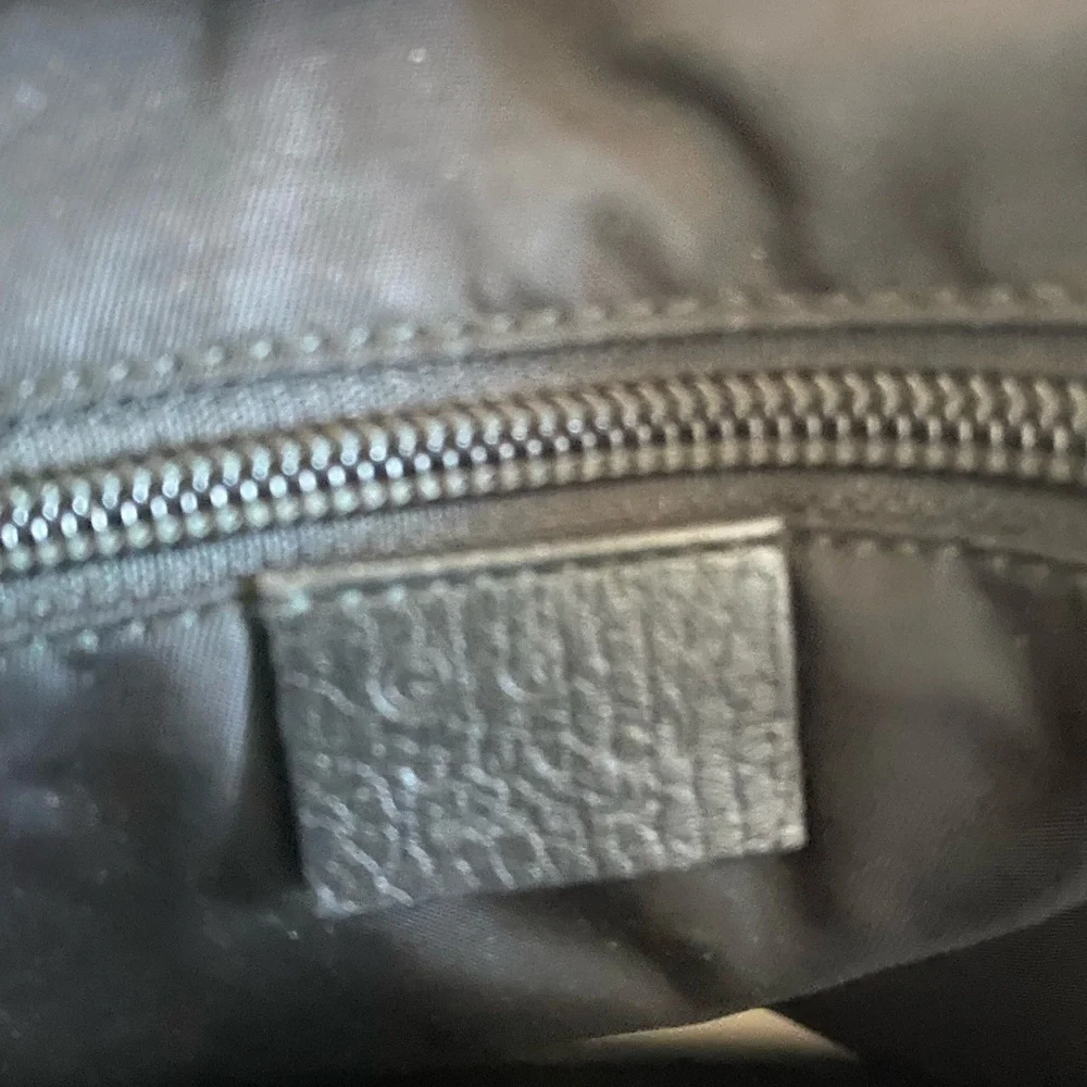 Gucci Black Monogram Nylon Messenger bag -large with Leather Logo Patch